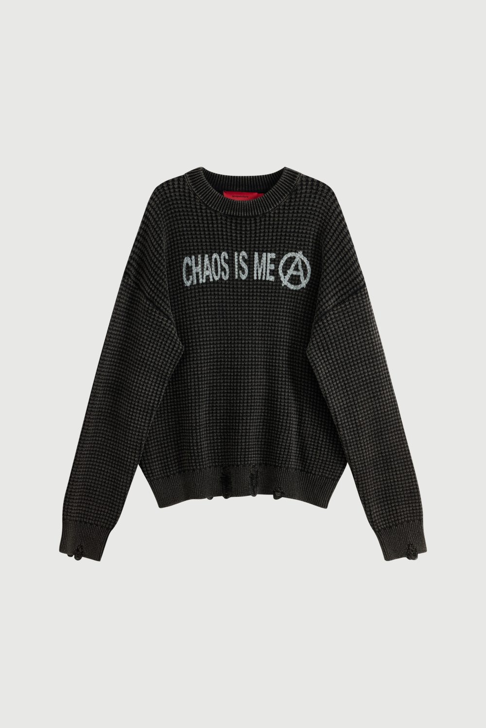 Acupuncture Waffle Sweater Washed Black