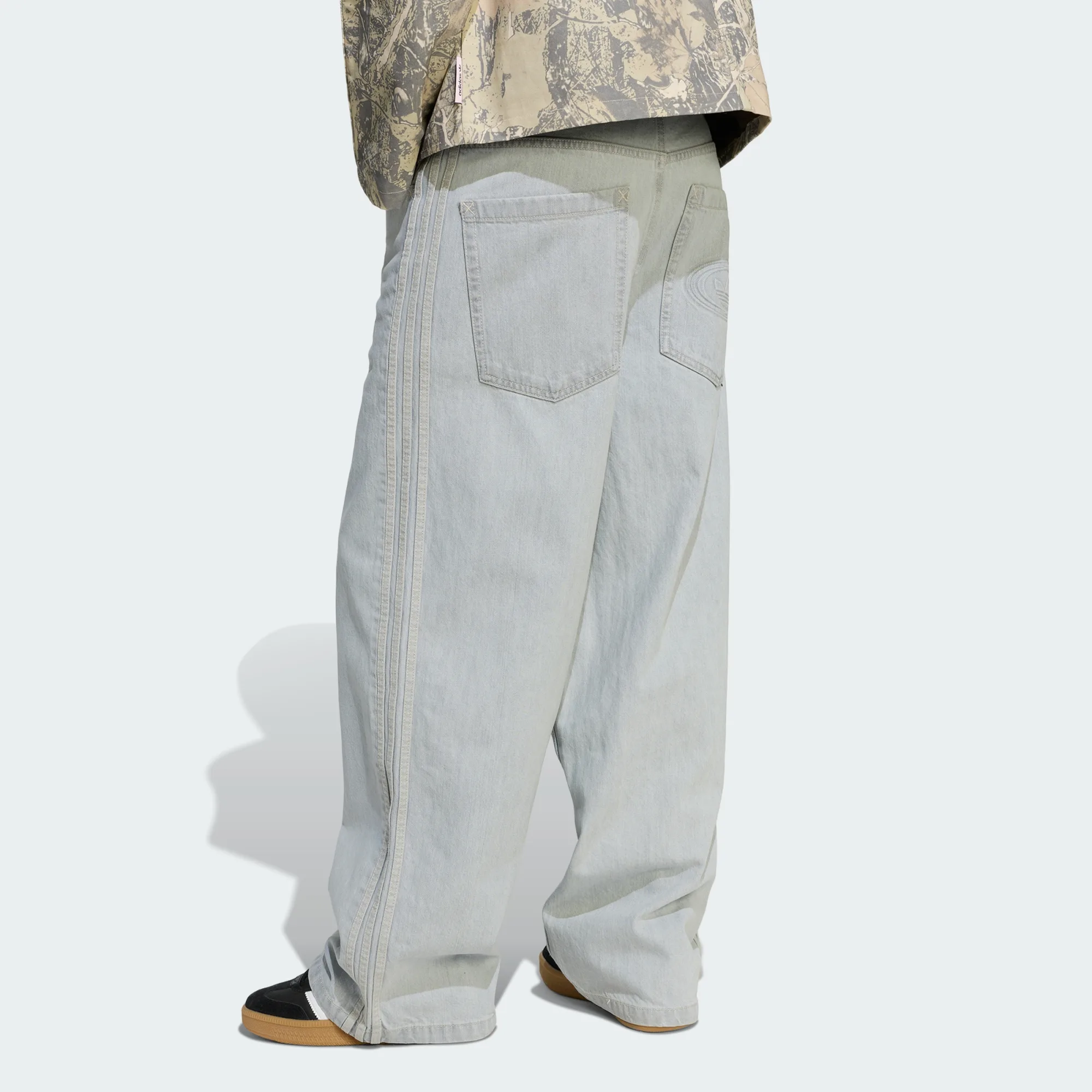 Adidas 90S Alternative Sport Wide Leg Skater Jeans Blu