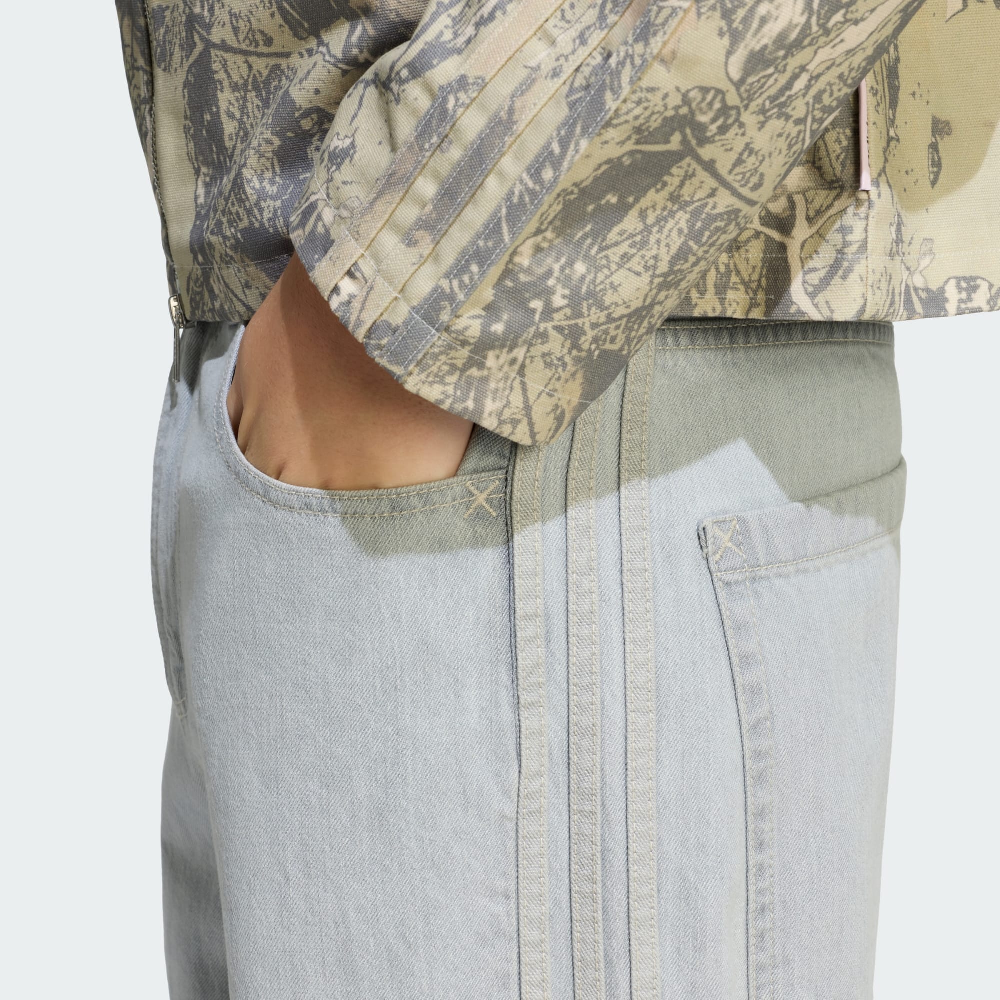 Adidas 90S Alternative Sport Wide Leg Skater Jeans Blu