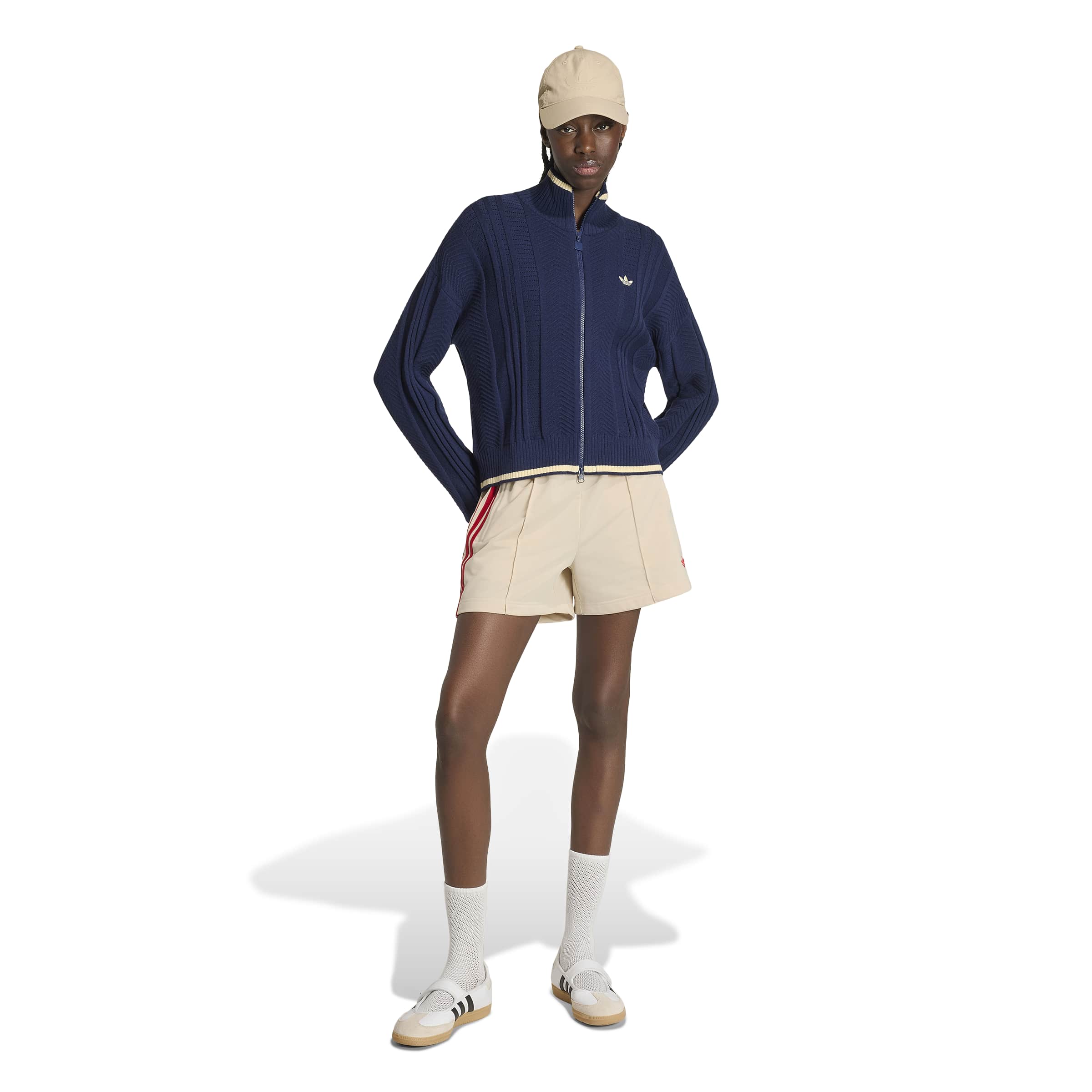 Adidas Cable Knit Firebird Track Top Blue