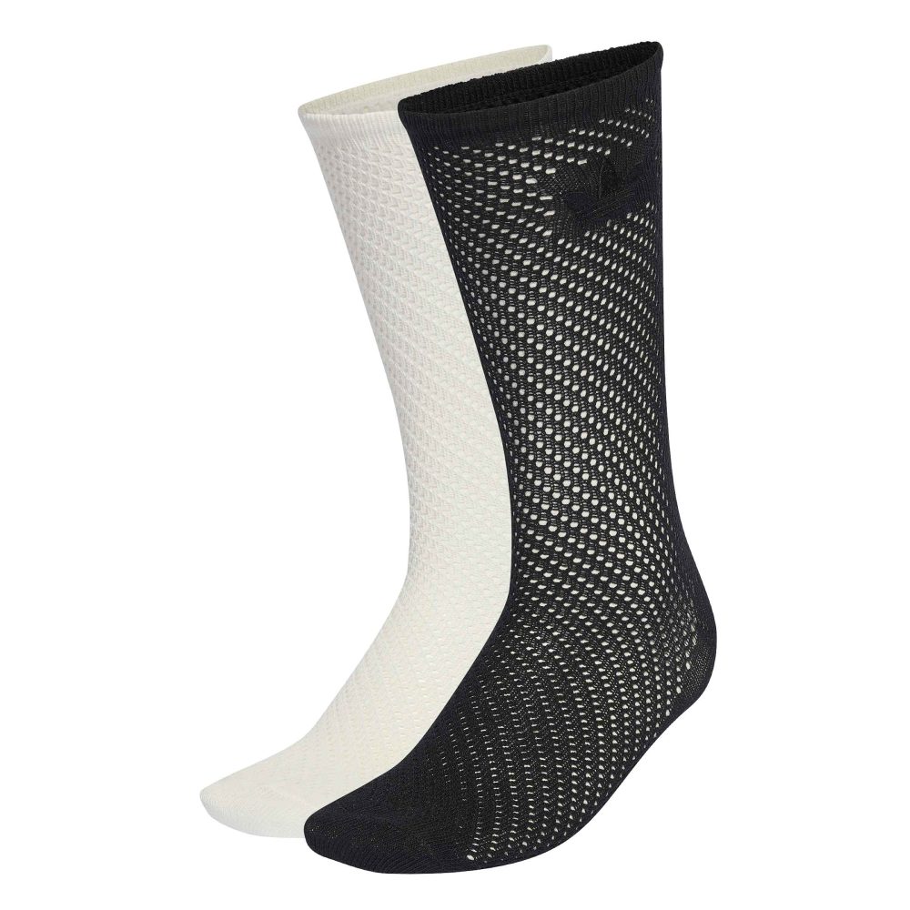 Adidas Crochet Crew Socks 2 Pairs White Black
