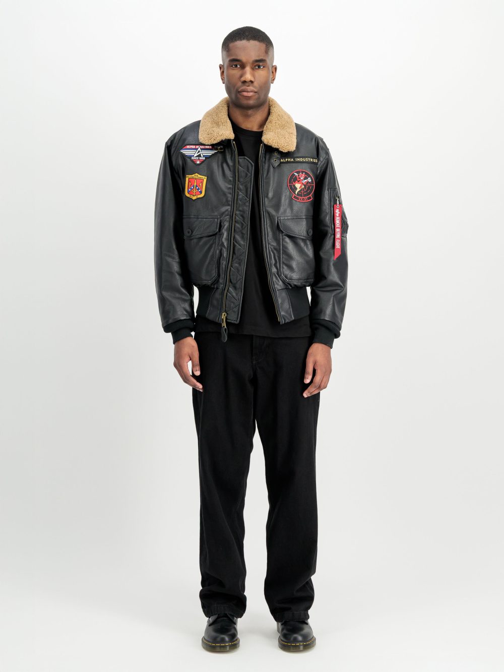 Alpha Industries G 1 Devils Brigade Faux Leather Bomber Jacket