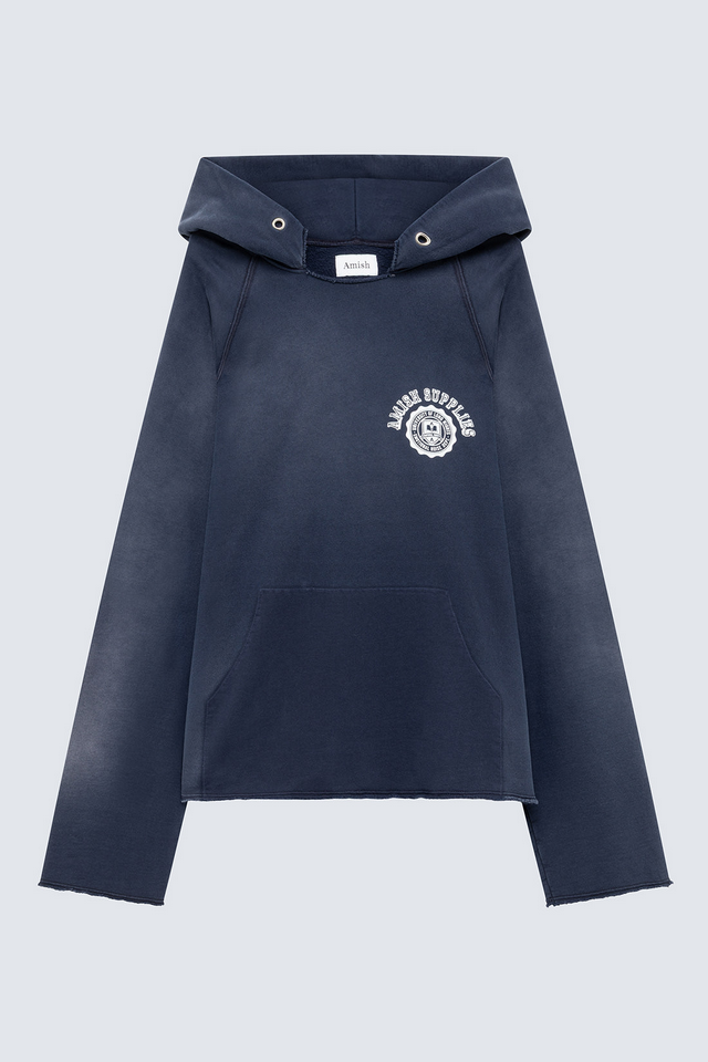 Amish Hoodie Raw Edge Sweater Small Varsity Used