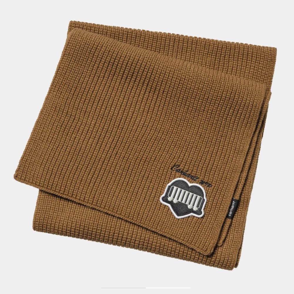 Carhartt Heart Train Patch Scarf Hamilton Brown