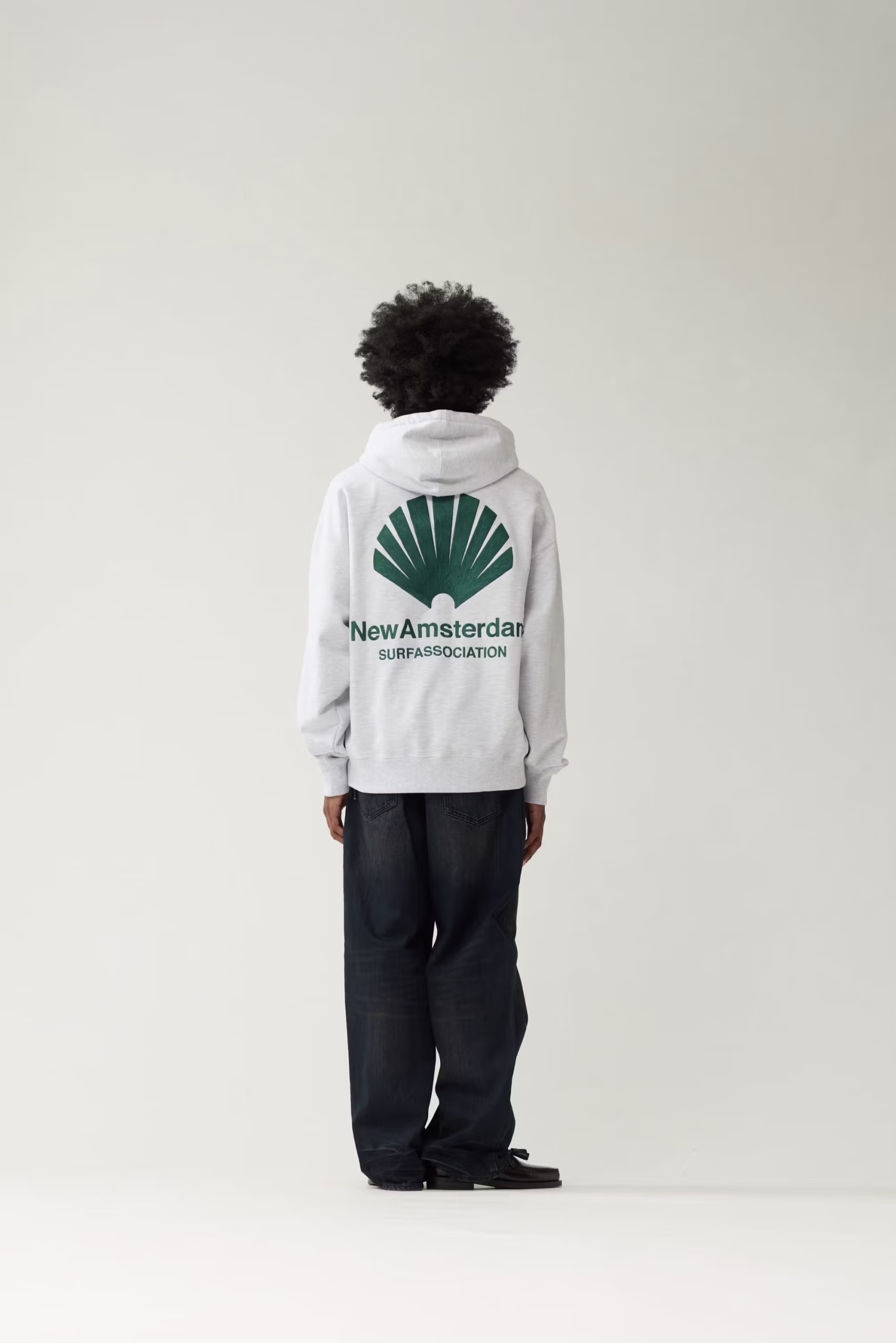 New Amsterdam Logo Hoodie Ash Bottle Green