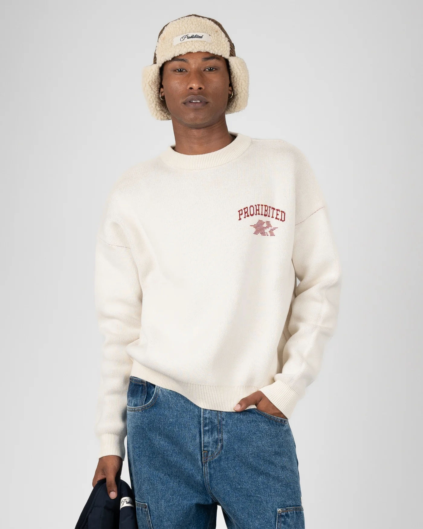 Prohibited Avantgarde Knit Sweater Cream