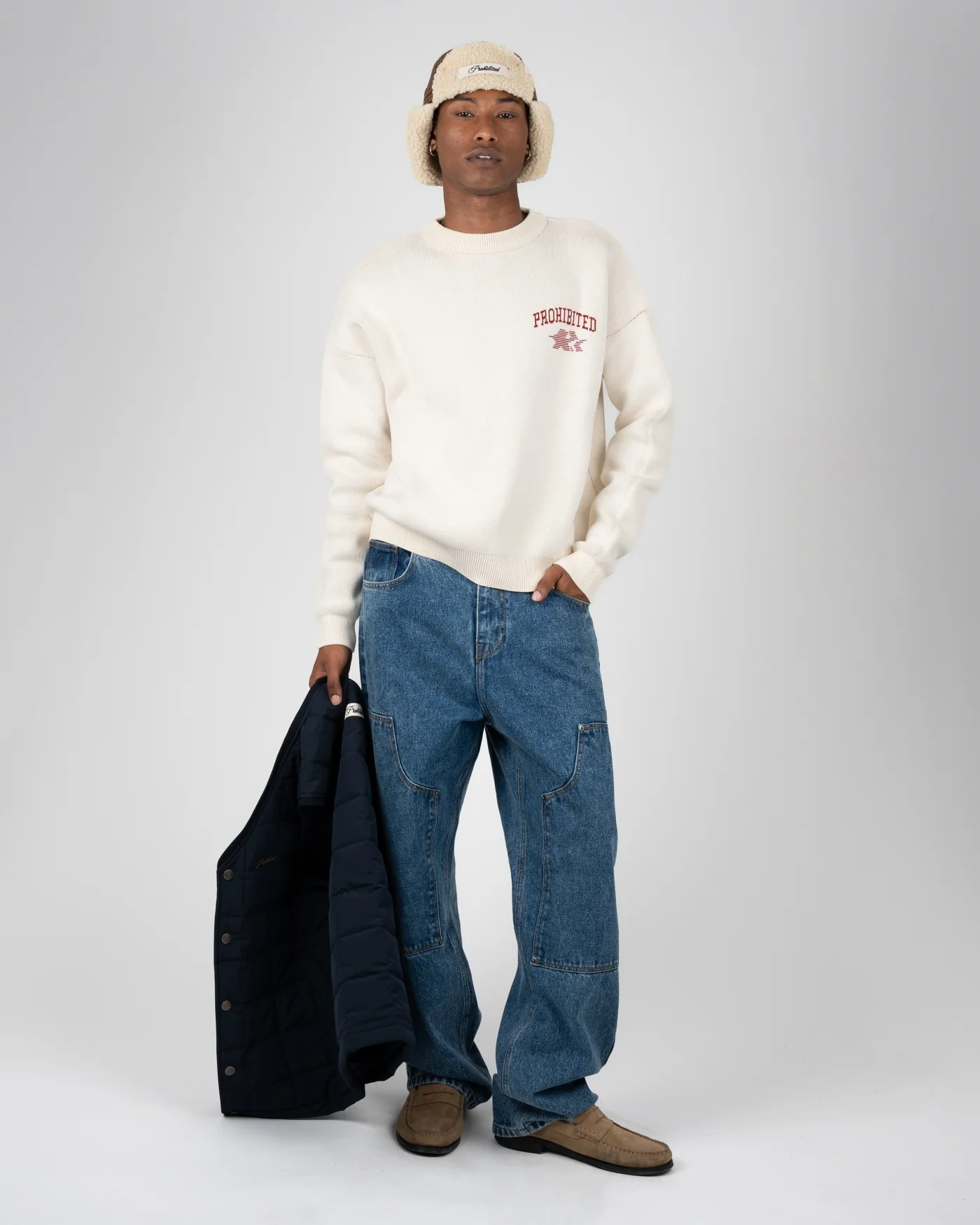 Prohibited Avantgarde Knit Sweater Cream