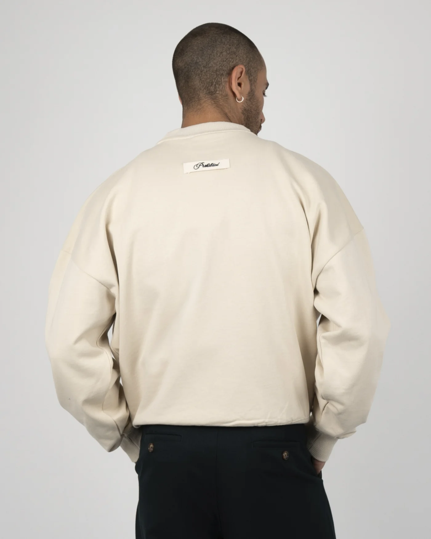 Prohibited College Days Crew Neck Ecru