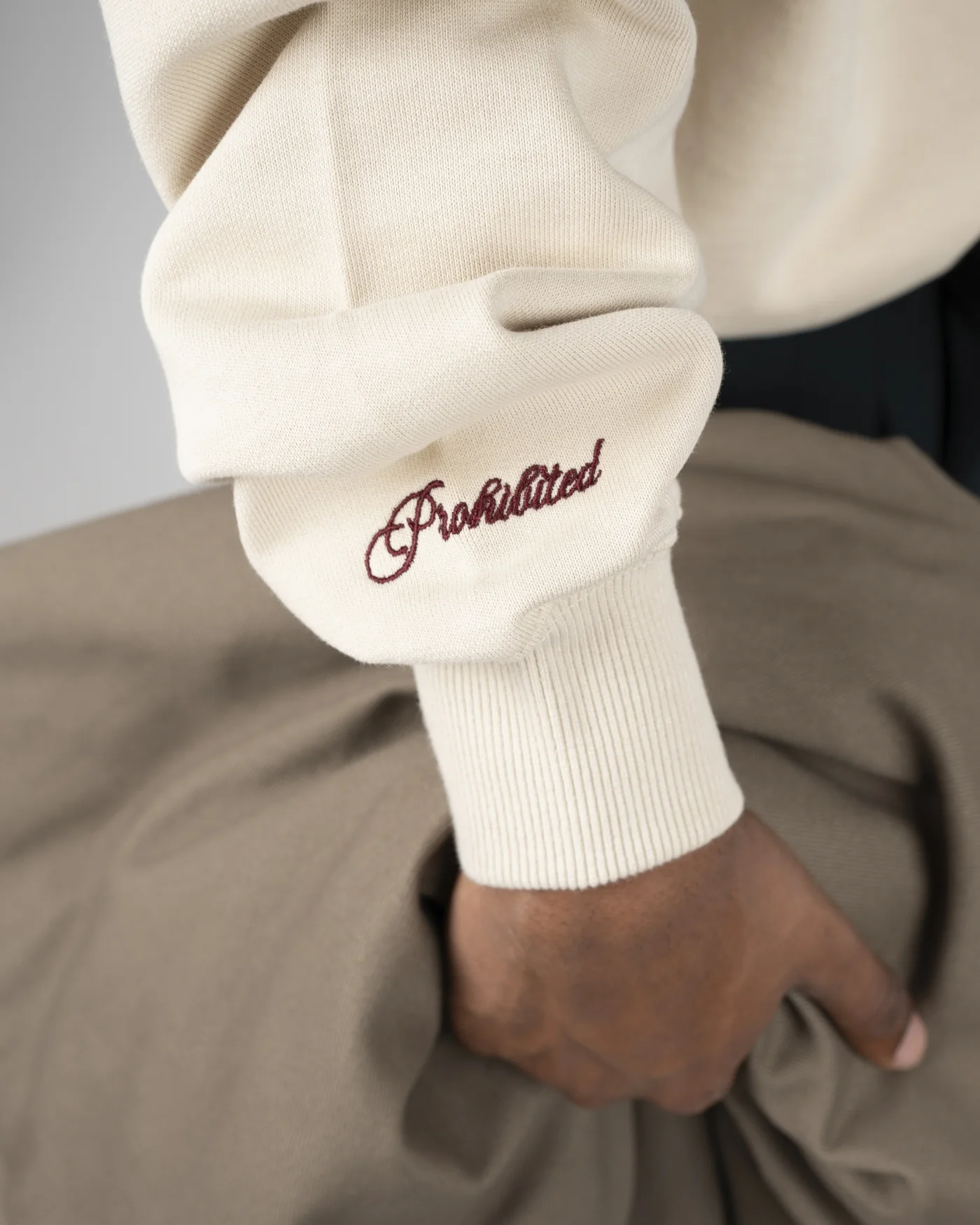 Prohibited College Days Crew Neck Ecru