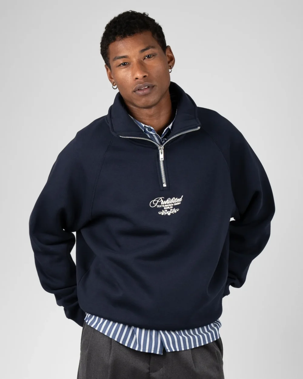 Prohibited College Days Quarter Zip Deep Blue