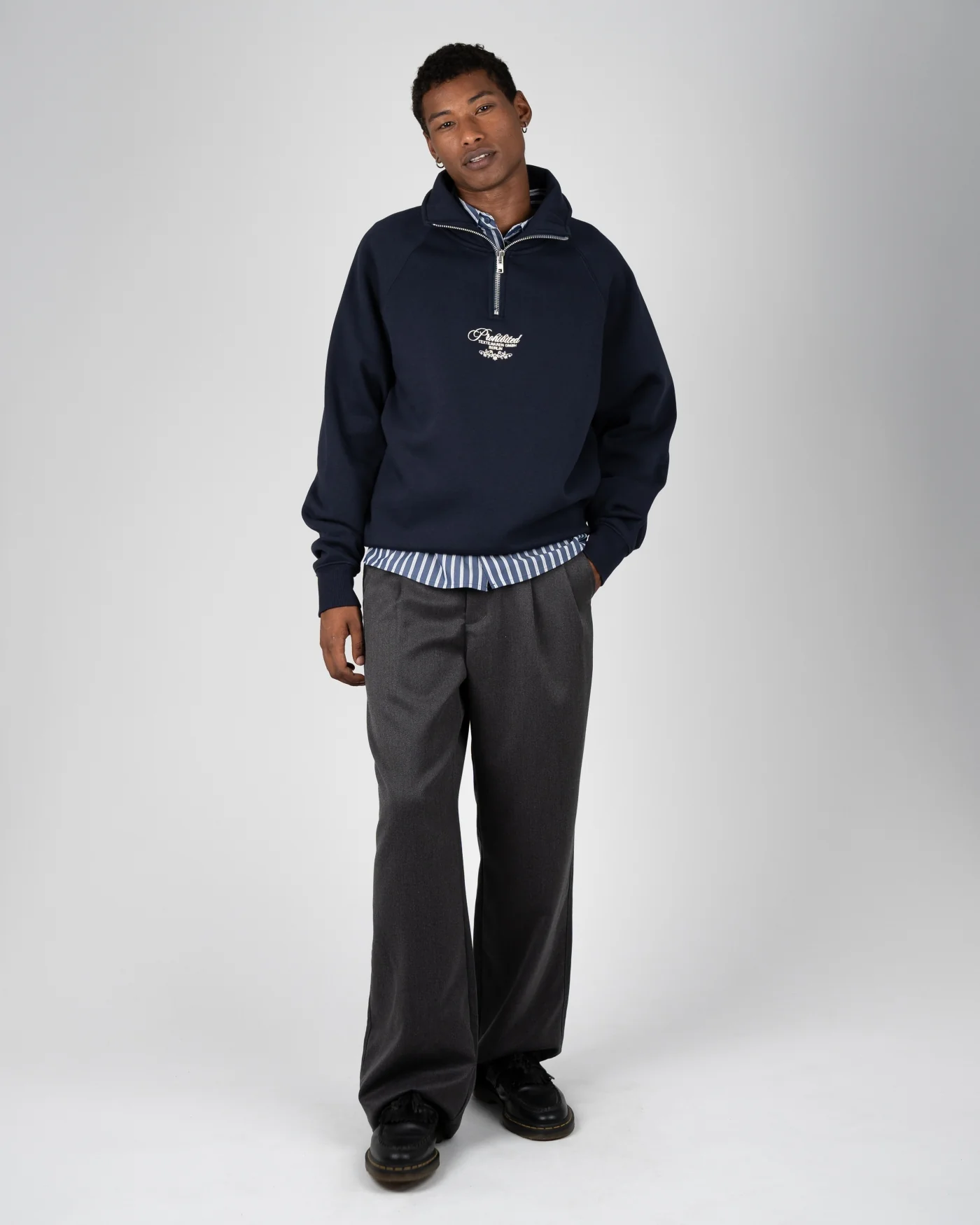 Prohibited College Days Quarter Zip Deep Blue
