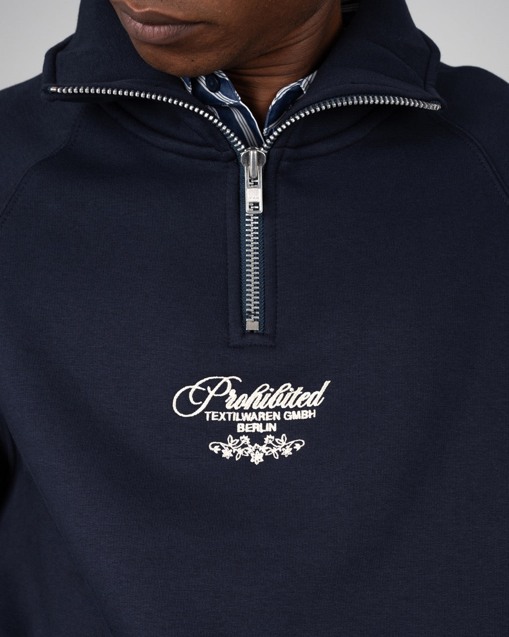 Prohibited College Days Quarter Zip Deep Blue