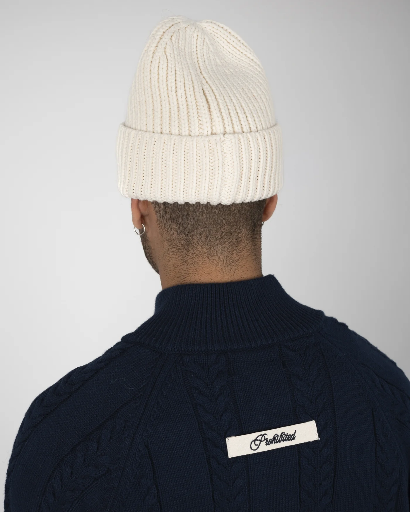 Prohibited Echo Knit Beanie Cream