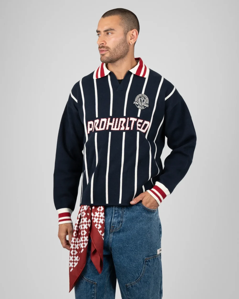 Prohibited Field Numbers Knit Trikot Navy