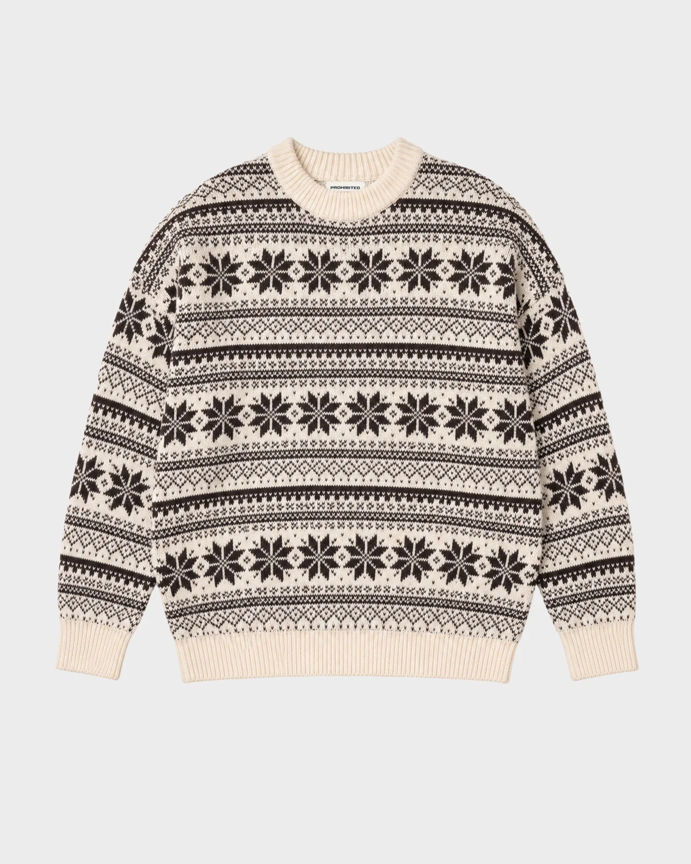 Prohibited Norwegian Knit Sweater Dark Brown