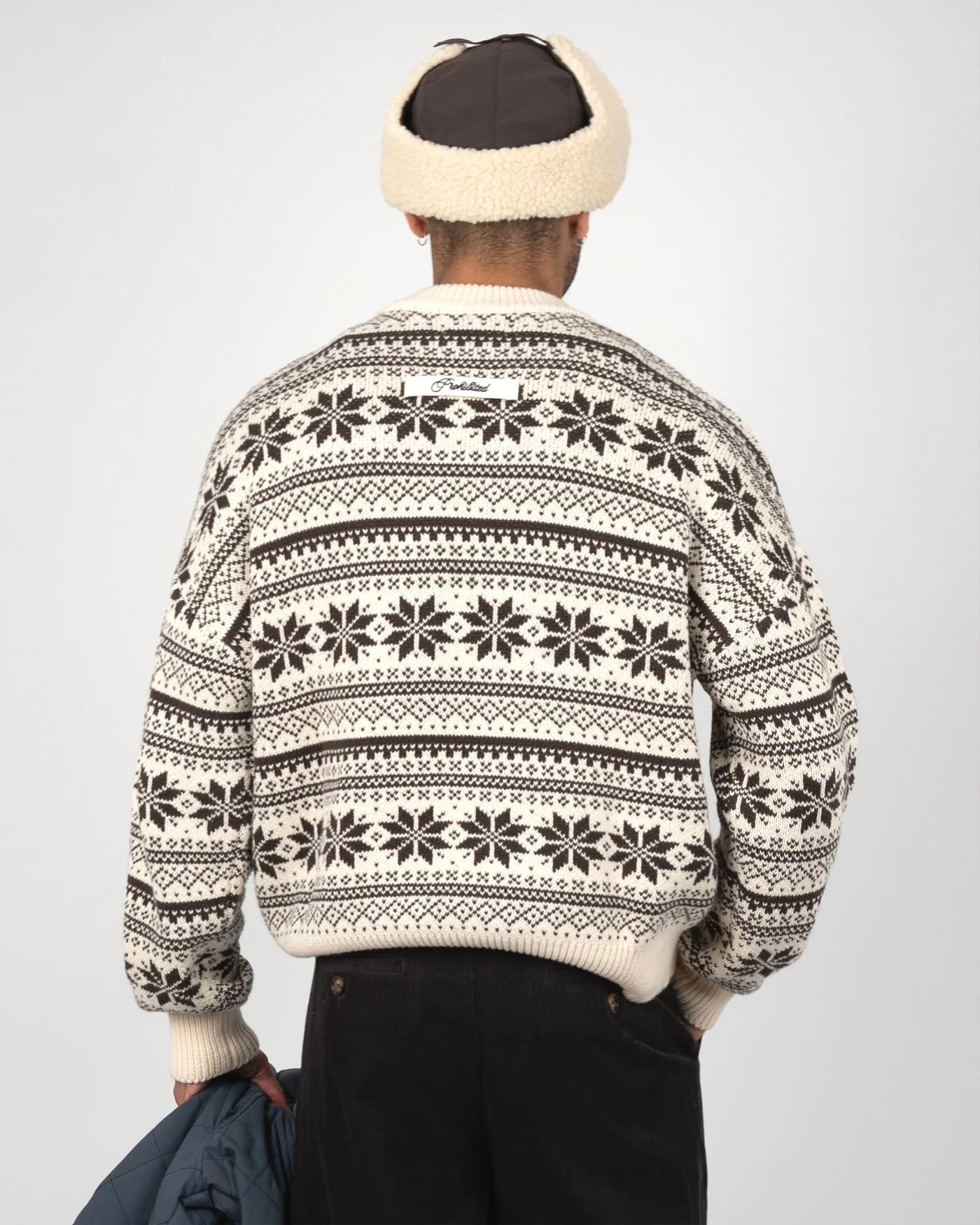 Prohibited Norwegian Knit Sweater Dark Brown