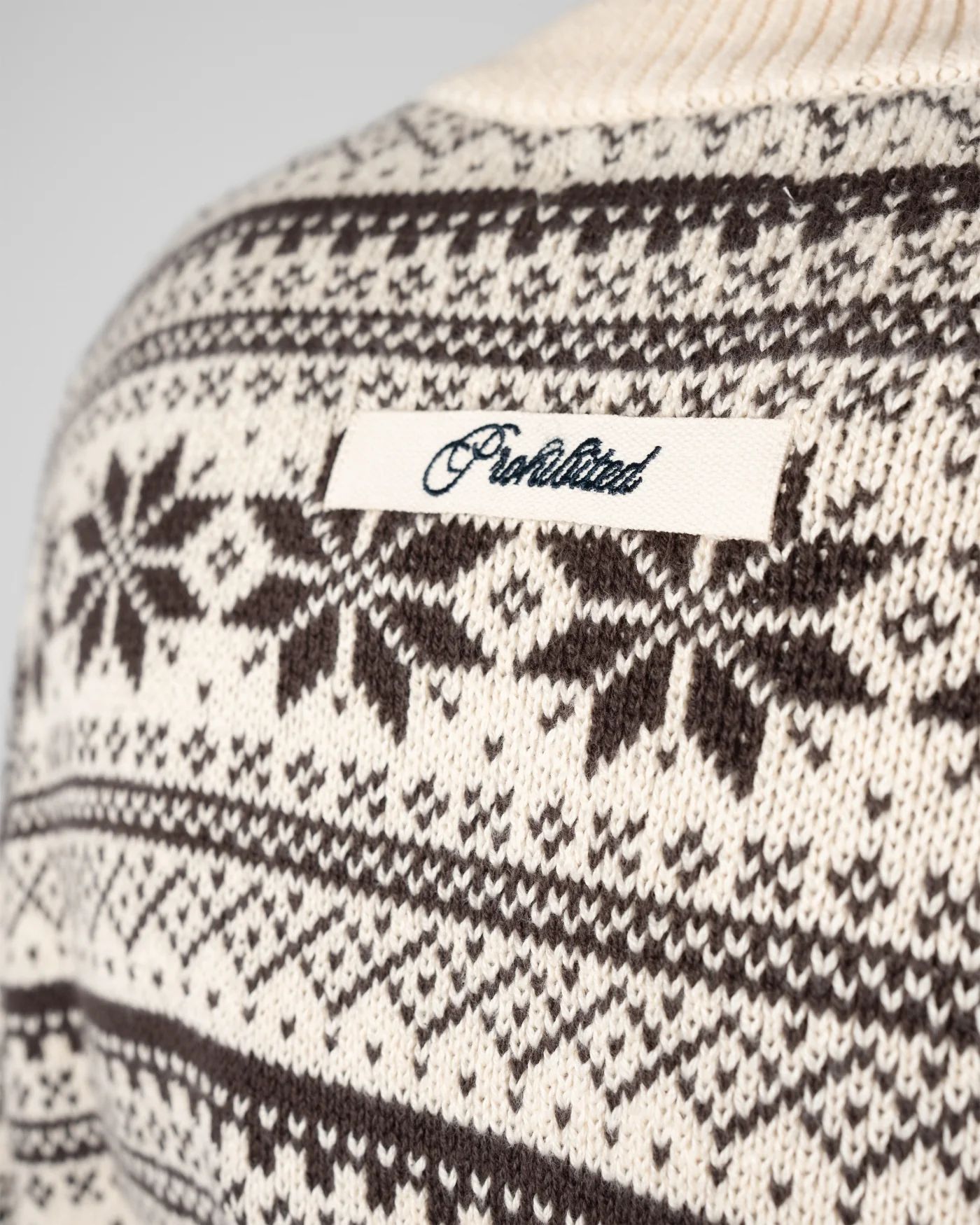 Prohibited Norwegian Knit Sweater Dark Brown