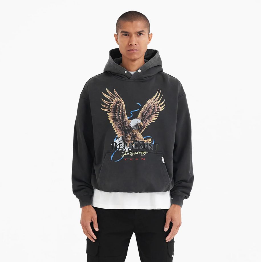 Represent Racing Team Eagle Hoodie Vintage Black - Sixstreetshop ...