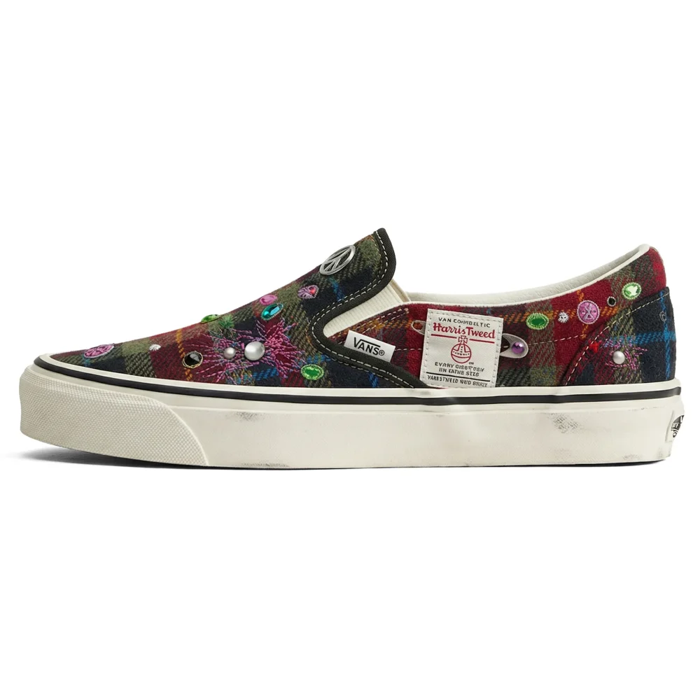 Vans LX Classic Slip On 98 Harris Tweed Red Multi