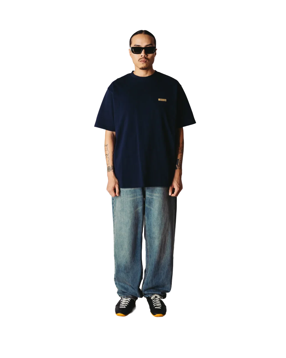 Woodbird Baine Cook Tee Dark Navy