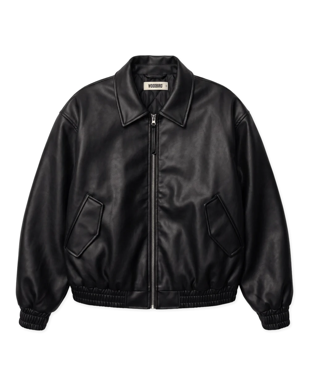 Woodbird Bue Washed PU Jacket Black