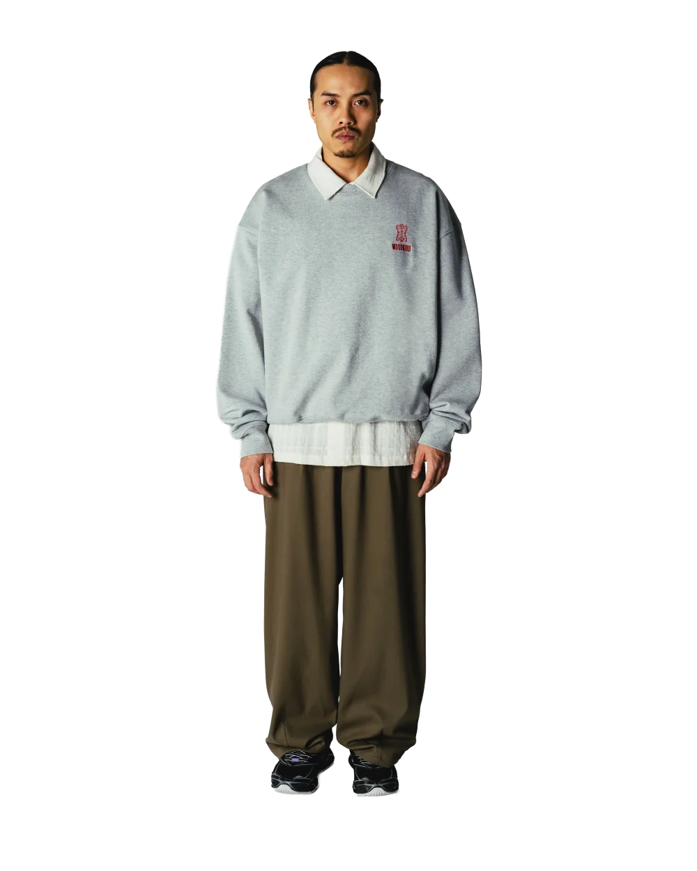 Woodbird Duke Tiger Crew Grey Melange